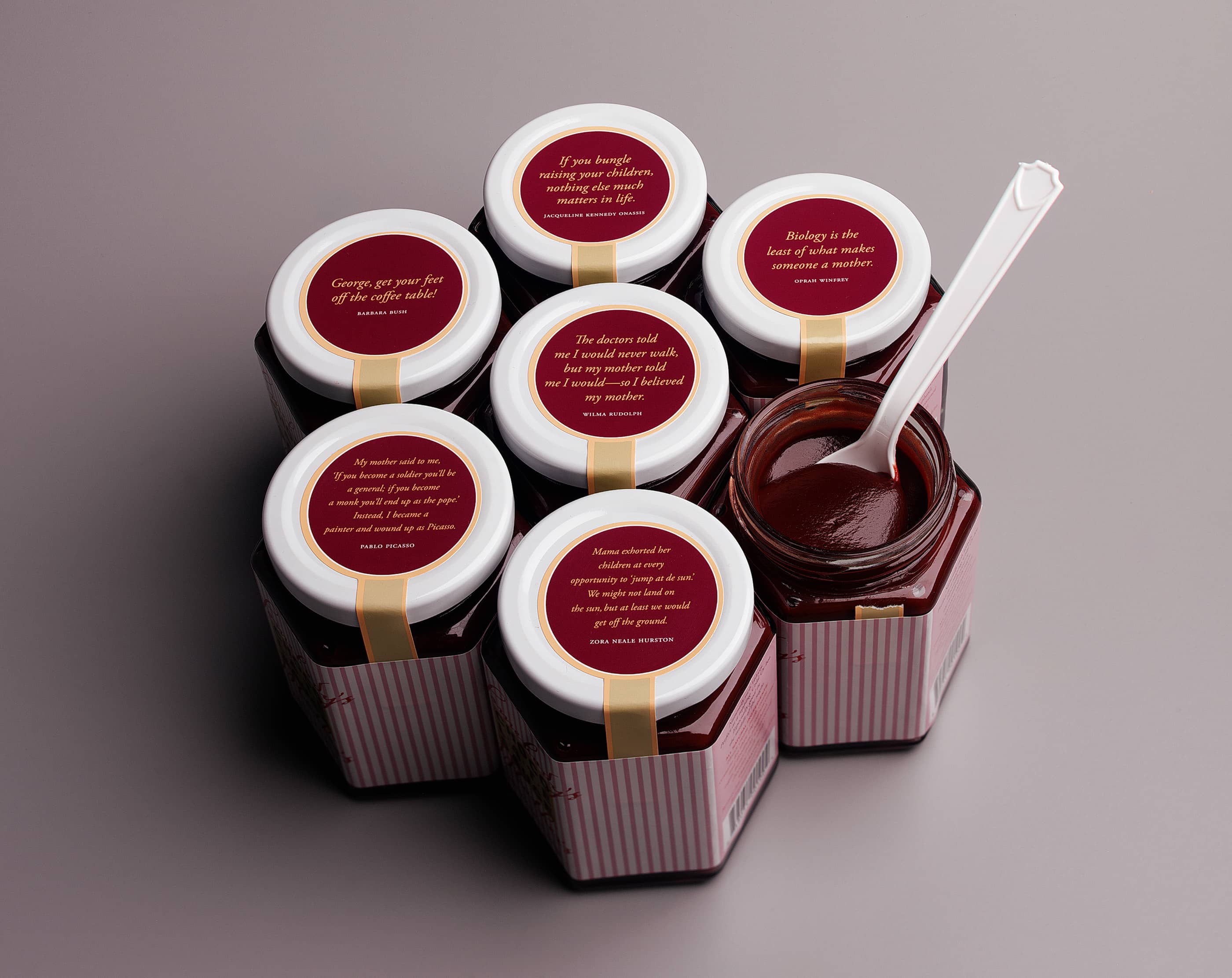 Group of jars of chocolate sauce
